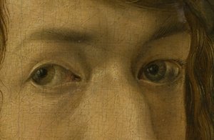 Selvportræt (Madrid), detalje af øjnene af Albrecht Dürer