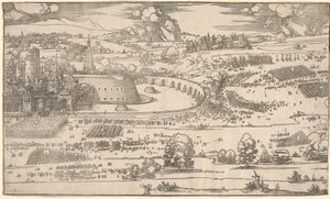 Belejring af en fæstning: højre del. af Albrecht Dürer