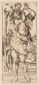 St. Christopher krydser strømmen af Albrecht Dürer