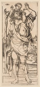 St. Christopher krydser strømmen, 1528. af Albrecht Dürer