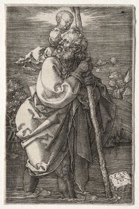 St. Christopher, vendt mod venstre, 1521. af Albrecht Dürer