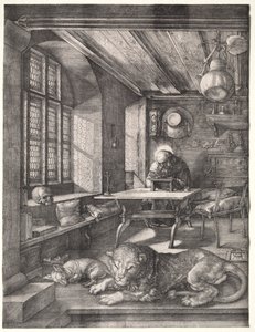 St. Hieronymus i hans studie, 1514. af Albrecht Dürer