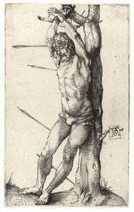 Sankt Sebastian bundet til træet, ca. 1501 af Albrecht Dürer