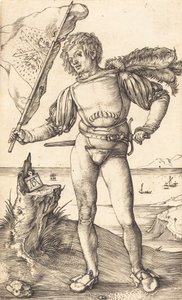 Fanebærer, ca. 15021503. af Albrecht Dürer