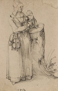 Stående figur af en kvinde, der holder et barn, 1502 af Albrecht Dürer