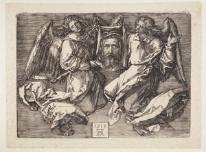Sudarium udstillet af to engle af Albrecht Dürer