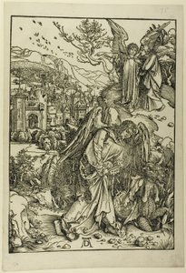 Englen med nøglen til det bundløse hul, fra Apokalypsen af Albrecht Dürer