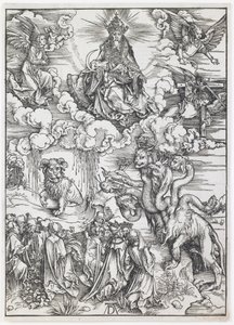 Udyret med to horn som et lam, fra serien "The Apocalypse" af Albrecht Dürer
