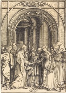 Jomfruens trolovelse, ca. 15041505. af Albrecht Dürer
