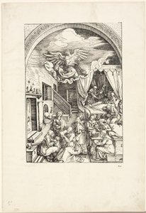 Jomfruens fødsel, fra Jomfruens liv af Albrecht Dürer