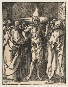 Den tvivlende Thomas, fra "Den lille passion" af Albrecht Dürer