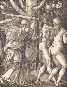 Uddrivelsen fra Paradiset, 1510. af Albrecht Dürer
