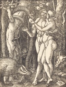 Menneskets fald, sandsynligvis ca. 15091510. af Albrecht Dürer