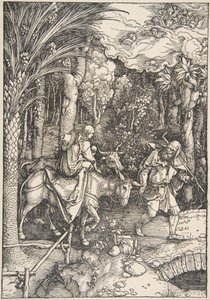 Flugten til Egypten, fra The Life of the Virgin, Latin Edition, 1511, 1511. af Albrecht Dürer