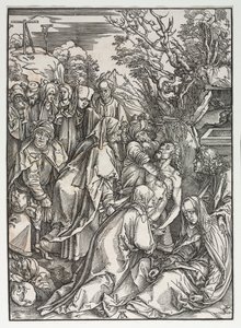 Den store passion: aflejringen. af Albrecht Dürer