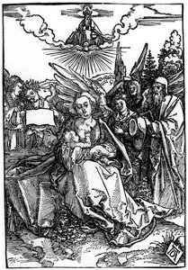 Den hellige familie med fem engle, ca. 1504 af Albrecht Dürer