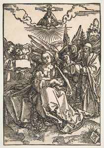 Den hellige familie med fem engle, ca. 1503. af Albrecht Dürer