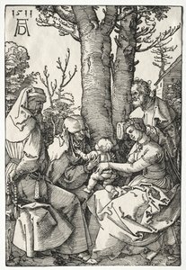 Den hellige familie med Joachim og Anna, 1511. af Albrecht Dürer