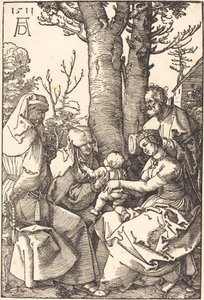 Den hellige familie med Joachim og Anne under et træ af Albrecht Dürer