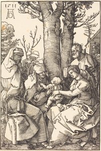 Den hellige familie med Joakim og Anna under et træ af Albrecht Dürer