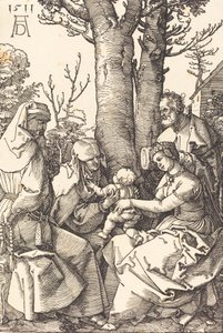 Den hellige familie med Joachim og Anne under et træ, 1511. af Albrecht Dürer