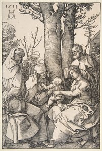 Den hellige familie med den hellige Joachim og den hellige Anne, 1511. af Albrecht Dürer