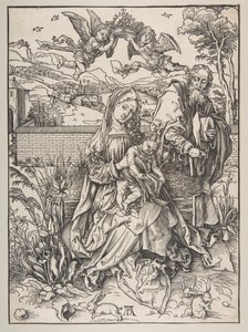 Den hellige familie med tre harer, ca. 1497-98. af Albrecht Dürer