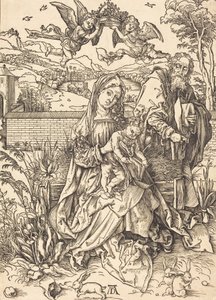 Den hellige familie med de tre harer, ca. 14971498. af Albrecht Dürer