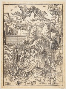 Den hellige familie med tre harer af Albrecht Dürer