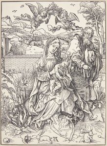 Den hellige familie med tre harer af Albrecht Dürer