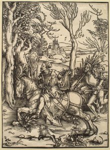 Ridderen til hest og landsknægten af Albrecht Dürer