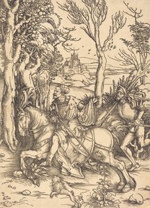 Ridderen til hest og Lansquenet, ca. 14961497. af Albrecht Dürer