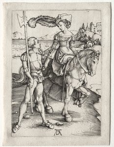 Fruen Ridning og Landsknecht af Albrecht Dürer
