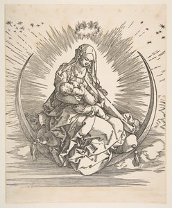 Madonnaen på Halvmånen, Frontispice til Jomfruens liv, ca. 1511. af Albrecht Dürer