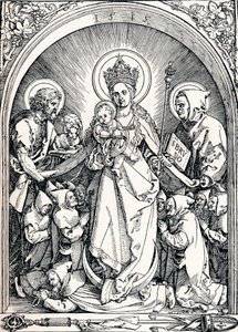 Madonnaen med karteuserbrødrene, Johannes Døberen og Skt. Bruno, 1515 1906. af Albrecht Dürer