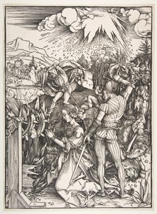 Sankt Katarina af Alexandrias martyrium.n.d. af Albrecht Dürer