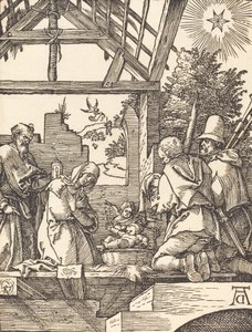 Fødselen, sandsynligvis ca. 15091510. af Albrecht Dürer