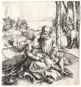 Tilbuddet om kærlighed eller det dårligt udvalgte par, 1495-1496. af Albrecht Dürer