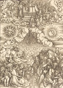 Åbningen af det femte og sjette segl, 1498. af Albrecht Dürer