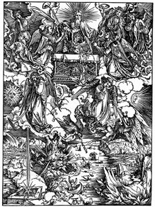 Åbningen af det syvende segl, De syv engle med trompeterne, 1498, 1936 af Albrecht Dürer