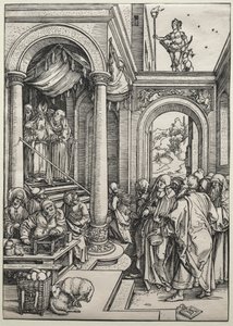 Præsentationen af jomfruen i templet, ca. 1502-1503. af Albrecht Dürer