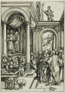 Præsentationen af jomfruen i templet, fra Jomfruens liv af Albrecht Dürer