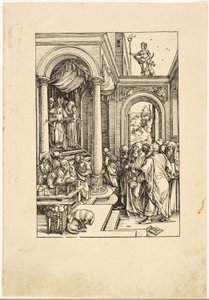Præsentationen af jomfruen i templet, fra Jomfruens liv af Albrecht Dürer