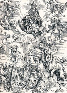 Det syvhovedede udyr og udyret med lammehorn, 1498 1906. af Albrecht Dürer