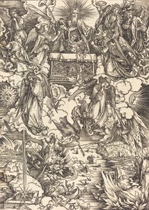 De syv engle med trompeterne, sandsynligvis ca. 14961498. af Albrecht Dürer