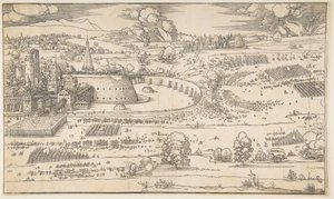 Belejringen af en fæstning.n.d. af Albrecht Dürer