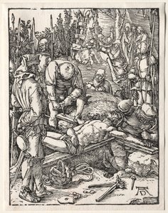 Den lille lidenskab: Kristus bliver naglet til korset af Albrecht Dürer