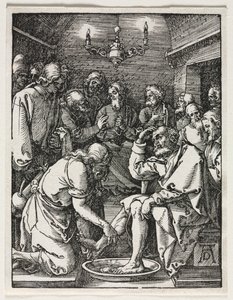Den lille lidenskab: Kristus vasker Sankt Peters fødder af Albrecht Dürer
