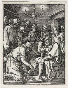 Den lille lidenskab: Kristus vasker St. Peters fødder. af Albrecht Dürer