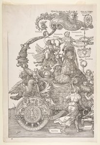 The Triumphal Chariot of Maximilian I The Great Tri..., formentlig færdig ca. 1518, udgivet 1522. af Albrecht Dürer